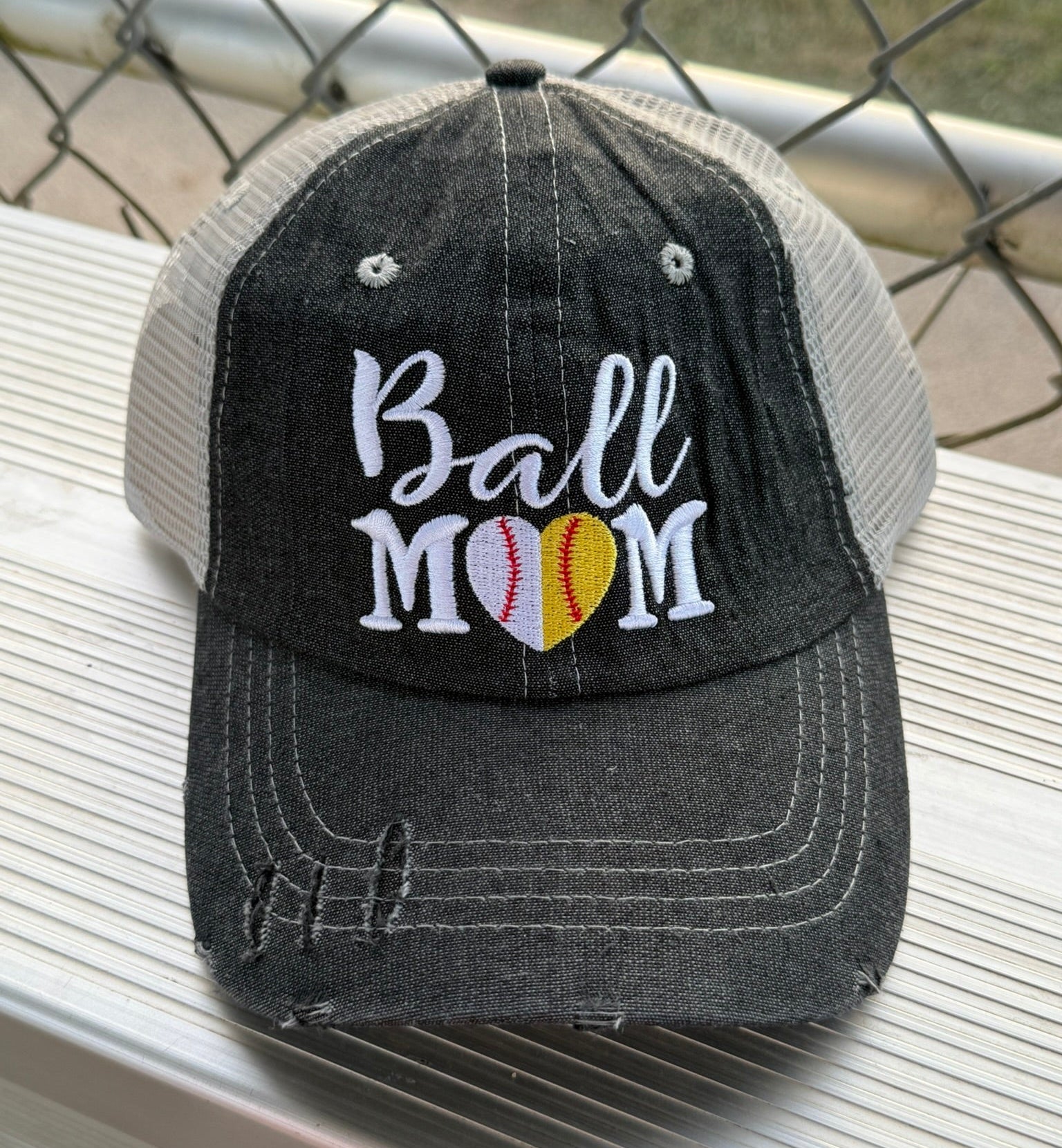 Ball Mom Half Baseball Half Softball Baseball MOM Softball MOM Hat -272