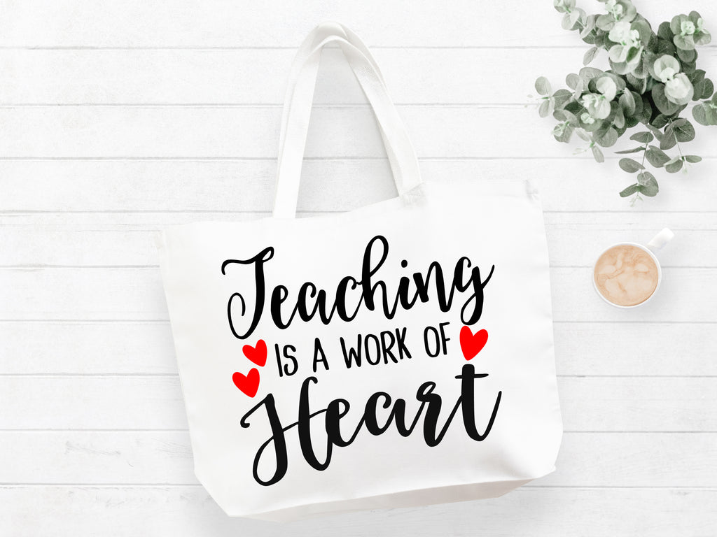 Teaching is a Work of Heart Tote Bag Teacher Tote Bag Gift Bag – Cocomo ...