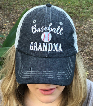 Baseball Grandma Mesh Embroidered MESH Hat Trucker Hat Cap Cocomo Soul -218