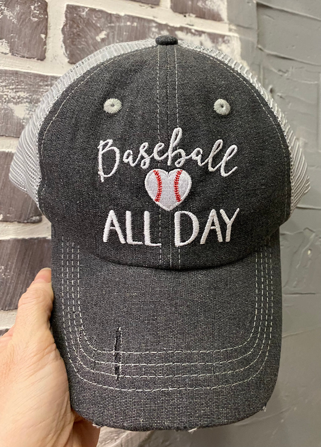Baseball All Day Hat Baseball MOM Mesh Embroidered MESH Hat Baseball Mom Trucker Cap Trucker Hat