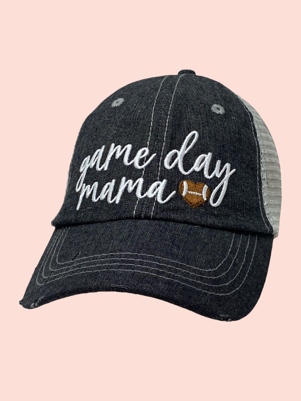 Game Day Mama Football Mom Mesh Embroidered MESH Hat Trucker Hat Cap -232