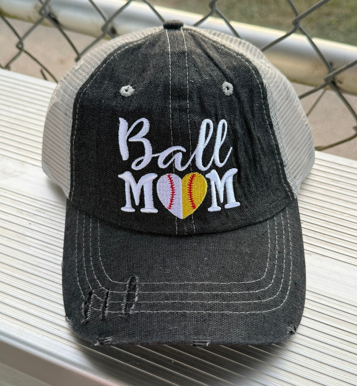 Ball Mom Half Baseball Half Softball Baseball MOM Softball MOM Hat -272