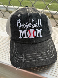 Baseball Mom Mesh Embroidered MESH Hat Trucker Hat Cap -204