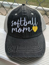 Softball MOM Hat Softball LOVE Softball MOM Embroidered MESH Hat Trucker Hat Cap -238