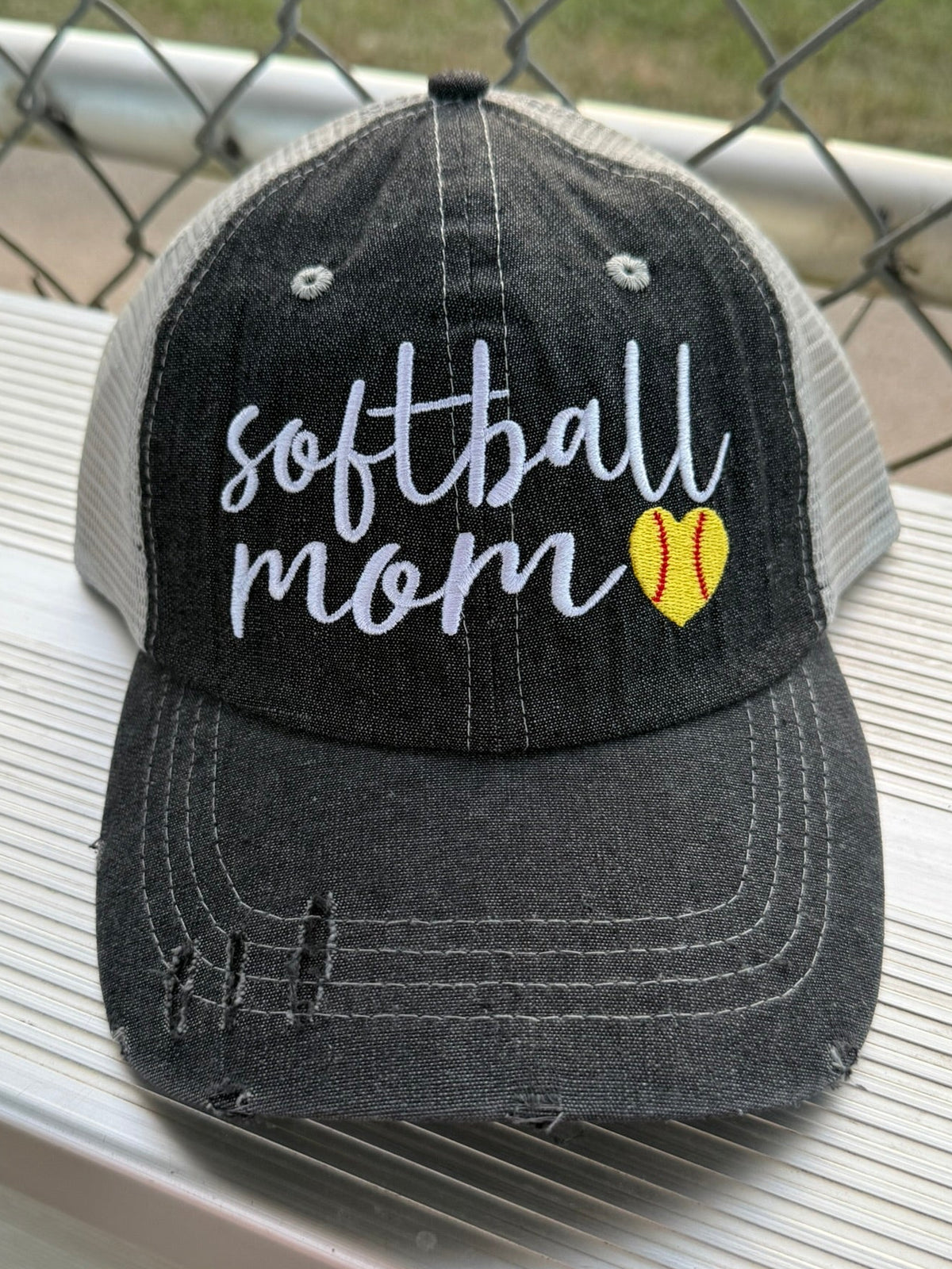Softball MOM Hat Softball LOVE Softball MOM Embroidered MESH Hat Trucker Hat Cap -238