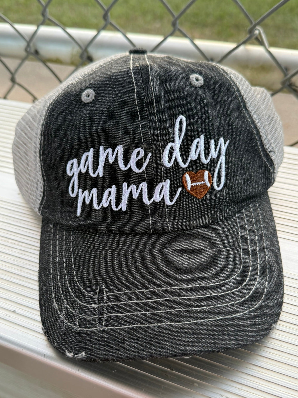 Game Day Mama Football Mom Mesh Embroidered MESH Hat Trucker Hat Cap -232