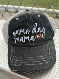 Game Day Mama Football Mom Mesh Embroidered MESH Hat Trucker Hat Cap -232