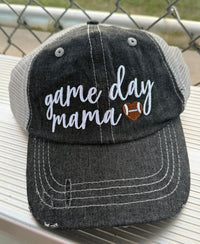 Game Day Mama Football Mom Hat MessyBun High Pony Tail