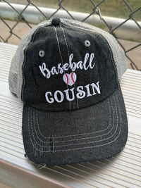 Baseball Cousin MESSY BUN HIGH PONYTAIL Mesh Embroidered MESH Hat Trucker Hat Cap -231