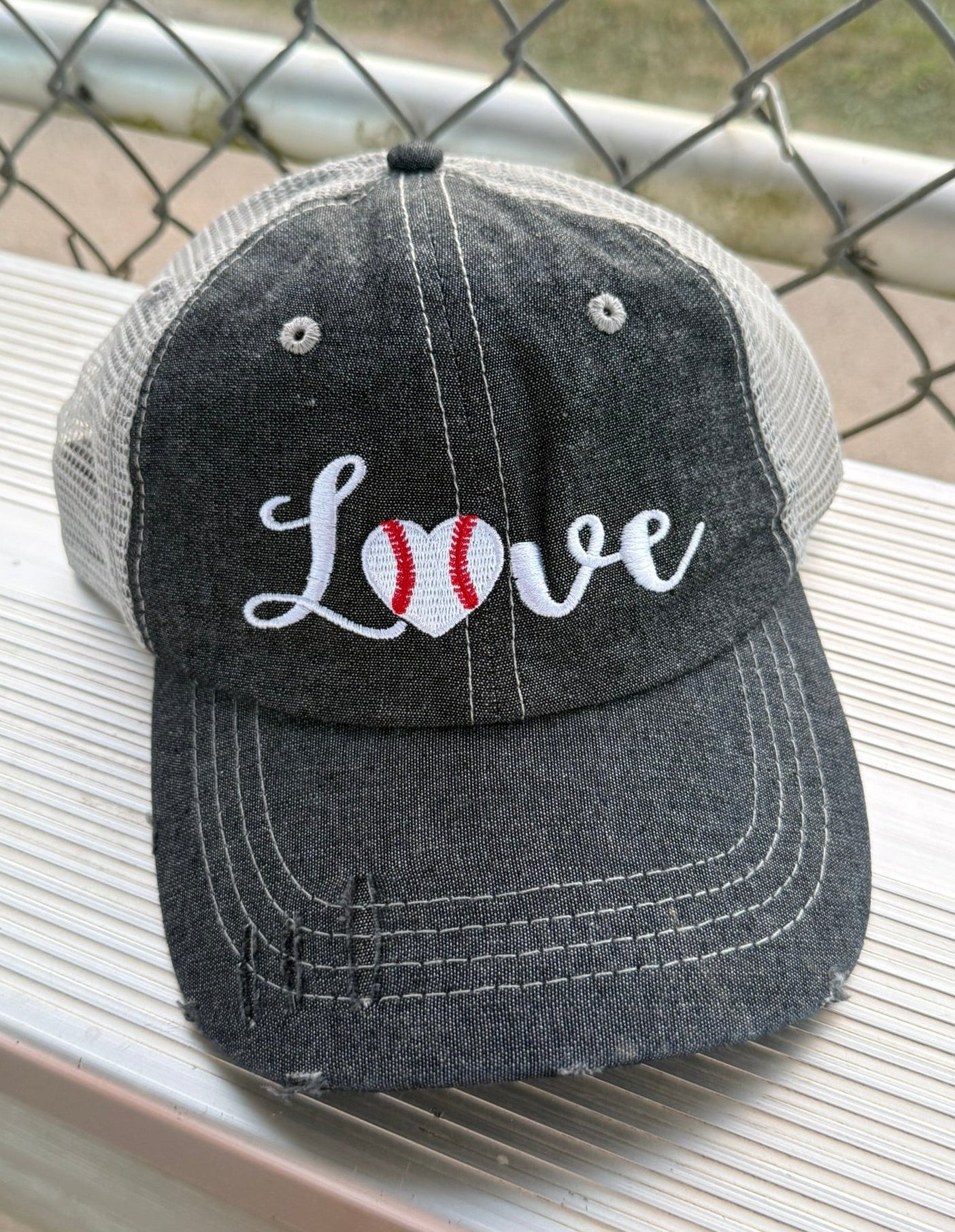 Love Baseball Mom Mesh Embroidered MESH Hat Cap -220