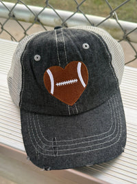 Football HEART Love Football Mom Grandma Embroidered Hat Football Mom Hat