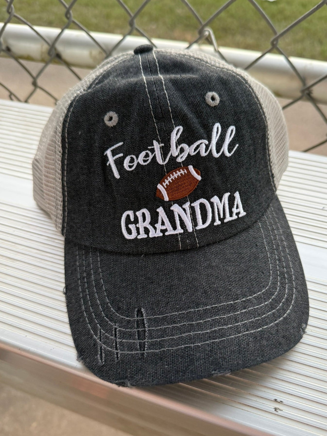 Football Grandma Mesh Embroidered MESH Hat Trucker Hat Cap -306