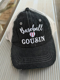 Baseball Cousin MESSY BUN HIGH PONYTAIL Mesh Embroidered MESH Hat Trucker Hat Cap -231