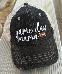 Game Day Mama Football Mom Hat MessyBun High Pony Tail