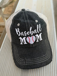 Baseball Mom Mesh Embroidered MESH Hat Trucker Hat Cap -202