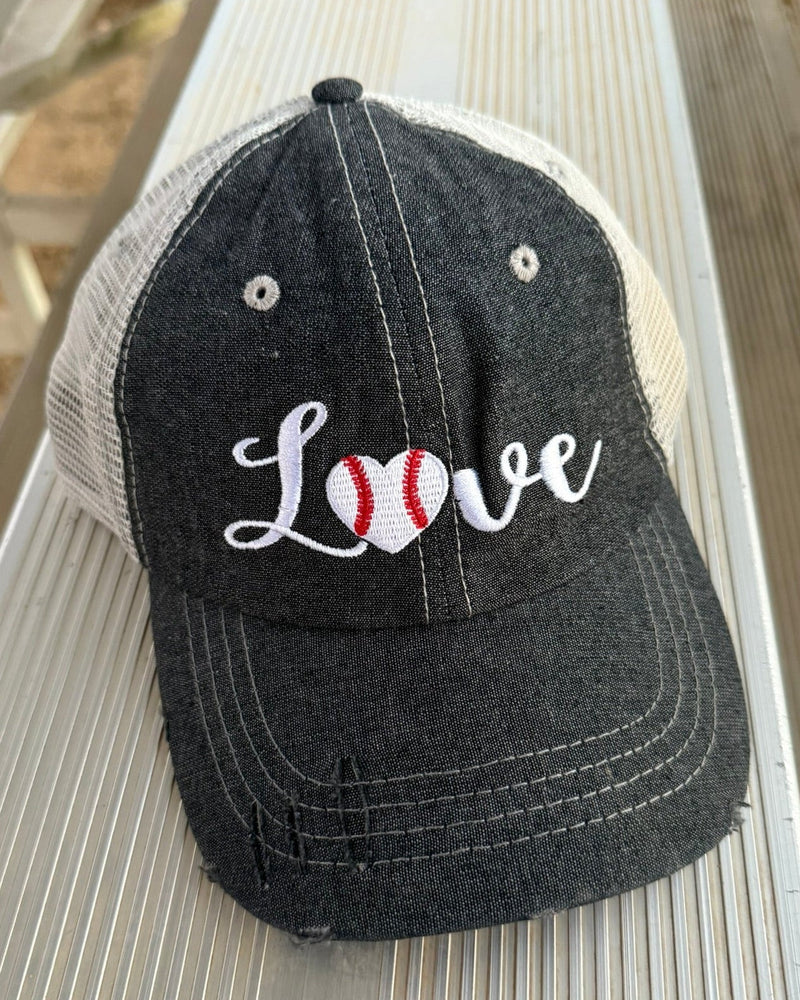 Love Baseball Mom Mesh Embroidered MESH Hat Cap -220