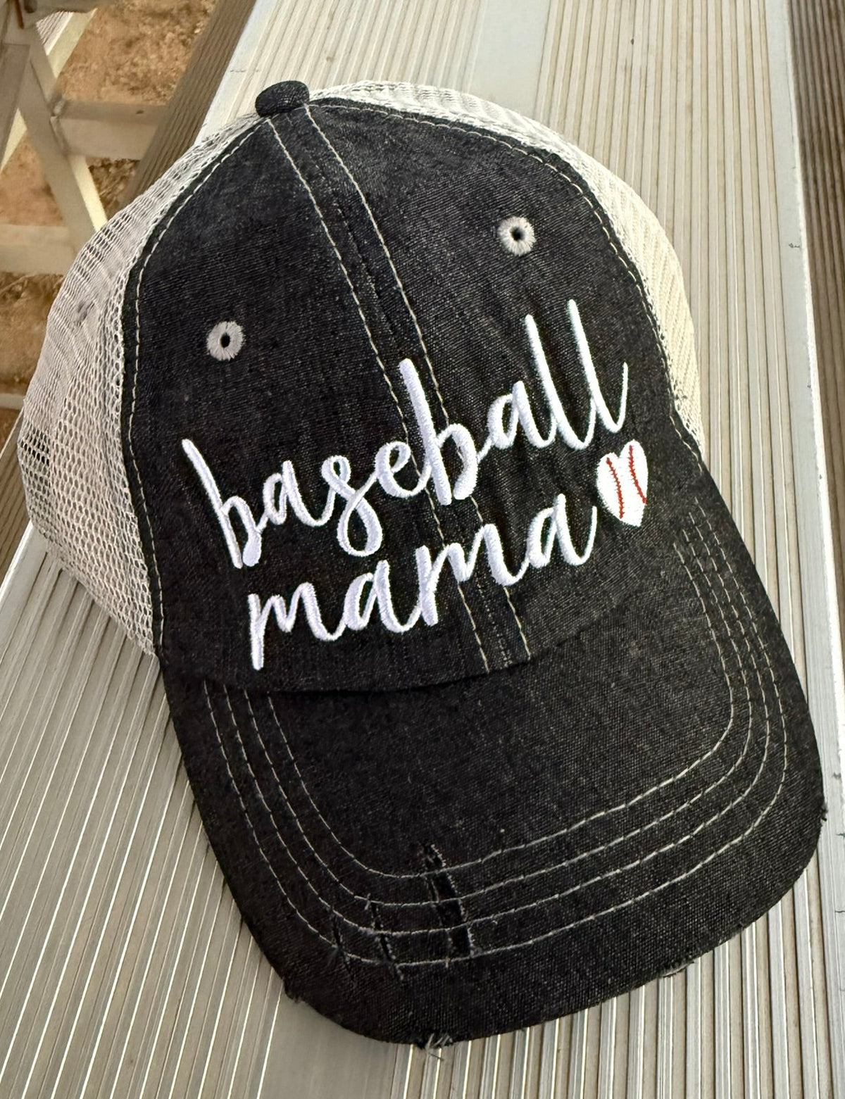 Baseball Mama MESSY BUN HIGH PONYTAIL Baseball Mom Hat -223