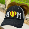 Softball MOM Hat MESSY BUN HIGH PONYTAIL Softball LOVE Softball MOM Softball Grandma Mimi Gigi Nana Aunt Sister Mesh Embroidered MESH Hat Trucker Hat Cap-241