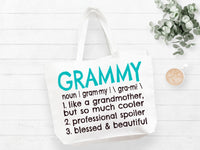 Grammy Definition Tote Bag Gift Bag