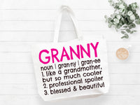 Granny Definition Tote Bag Gift Bag