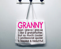Granny Definition Tote Bag Gift Bag