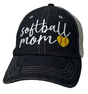 Softball MOM Softball Mom Mesh Embroidered MESH Hat Trucker Hat Cap