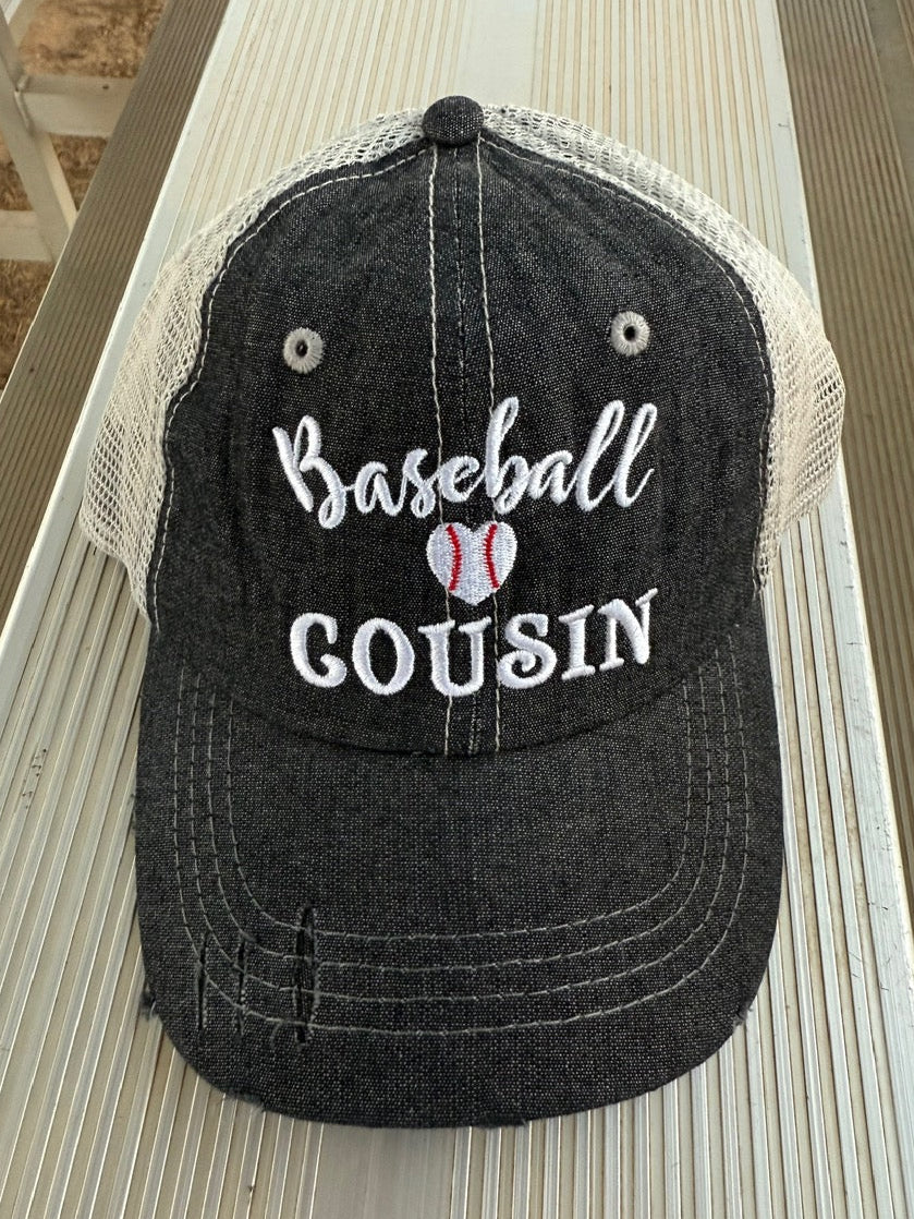 Baseball Cousin Mesh Embroidered MESH Hat Trucker Hat Cap -230