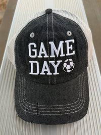 Soccer Game Day Hat Soccer Mom Mesh MESH Embroidered Hat -332