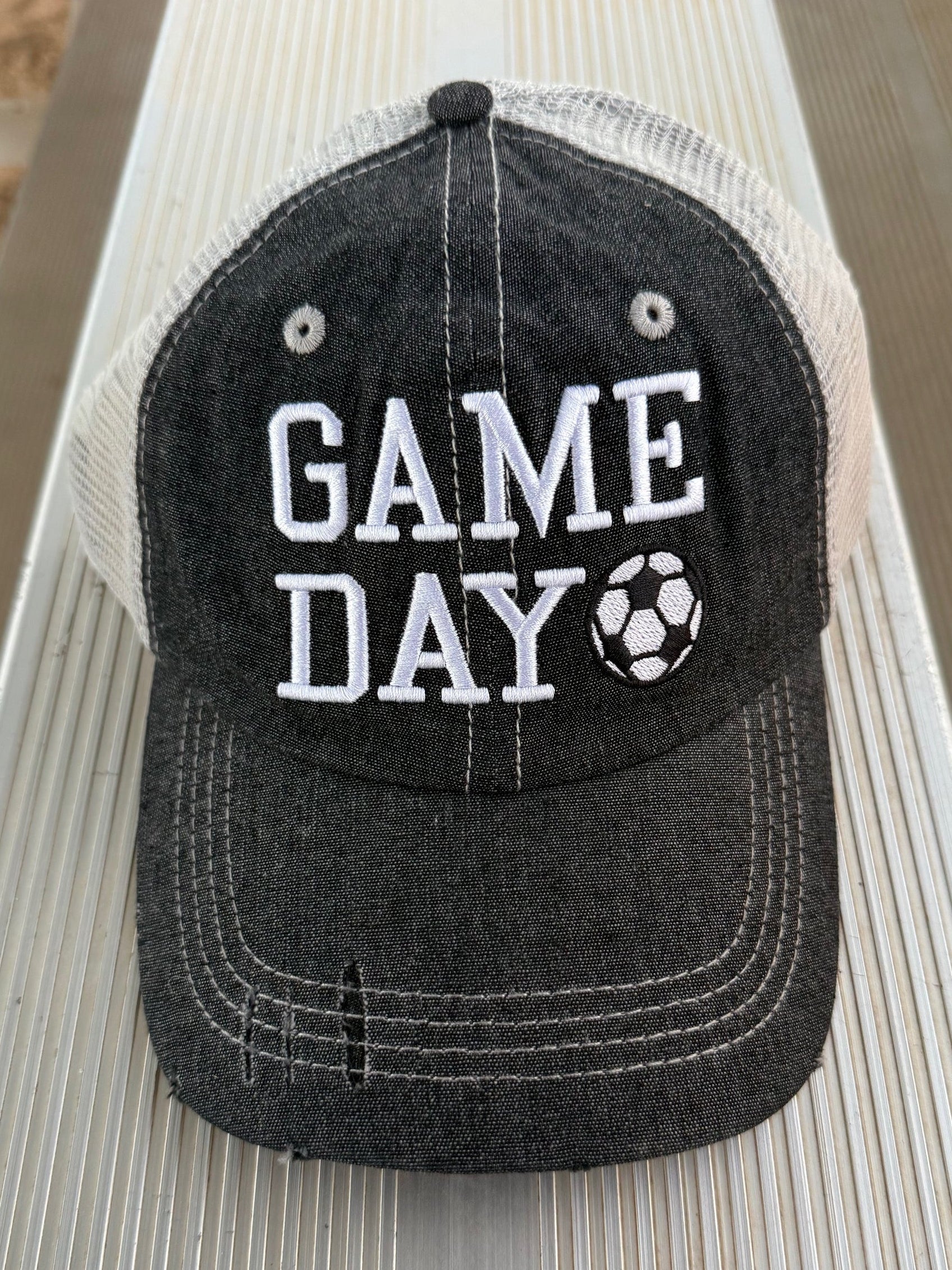 Soccer Game Day Hat Soccer Mom Mesh MESH Embroidered Hat -332