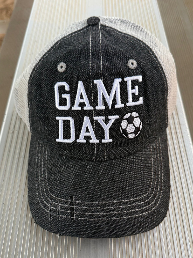 Soccer Game Day Hat Soccer Mom Mesh MESH Embroidered Hat -332