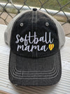 Softball Mama Softball Mom Mesh Embroidered MESH Hat Trucker Hat Cap -264