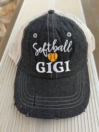 Softball Gigi Mesh Embroidered MESH Hat Trucker Hat Cap