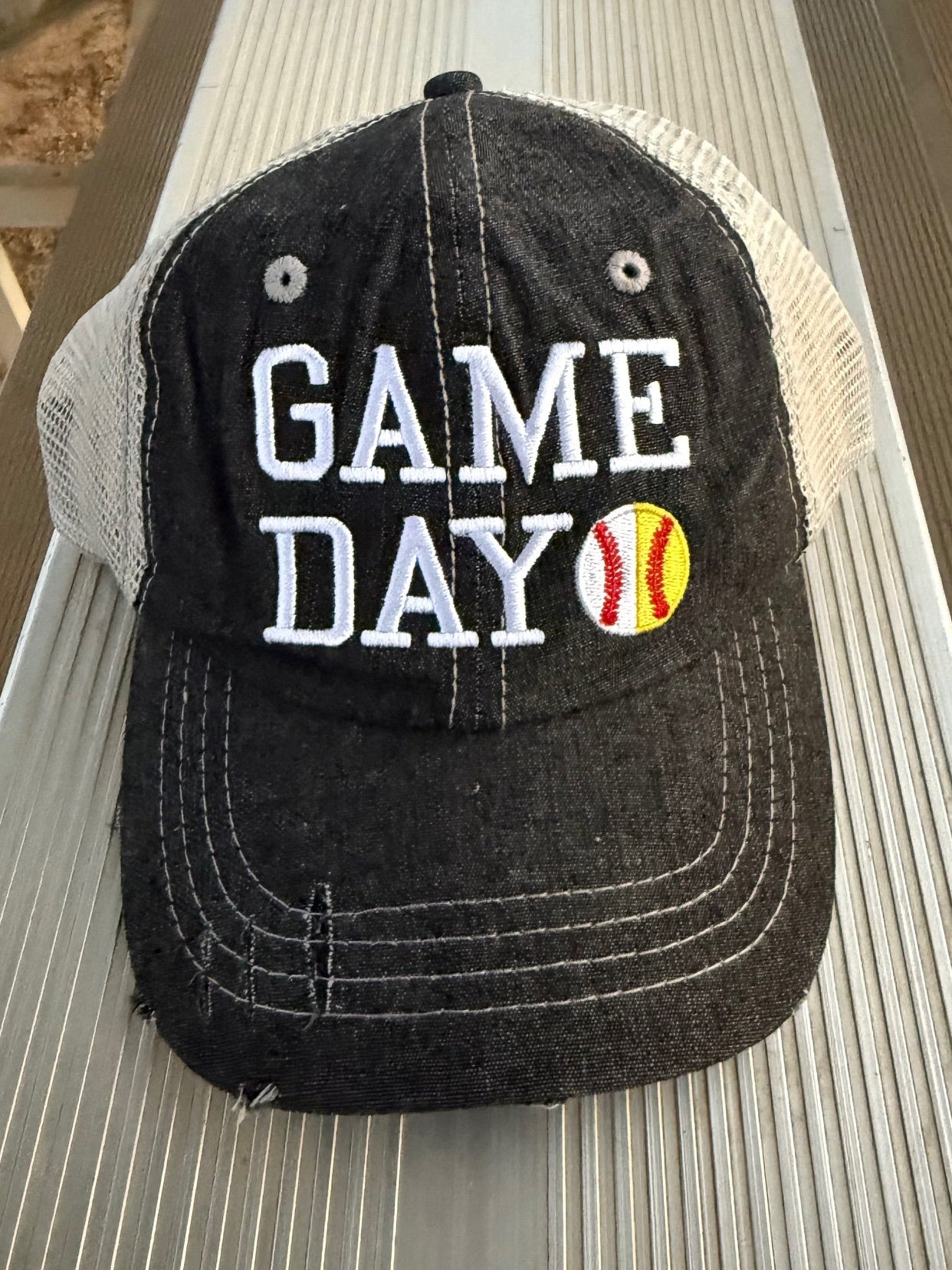 Game Day Ball Mom Half Baseball Half Softball Baseball MOM Softball MOM Hat -280