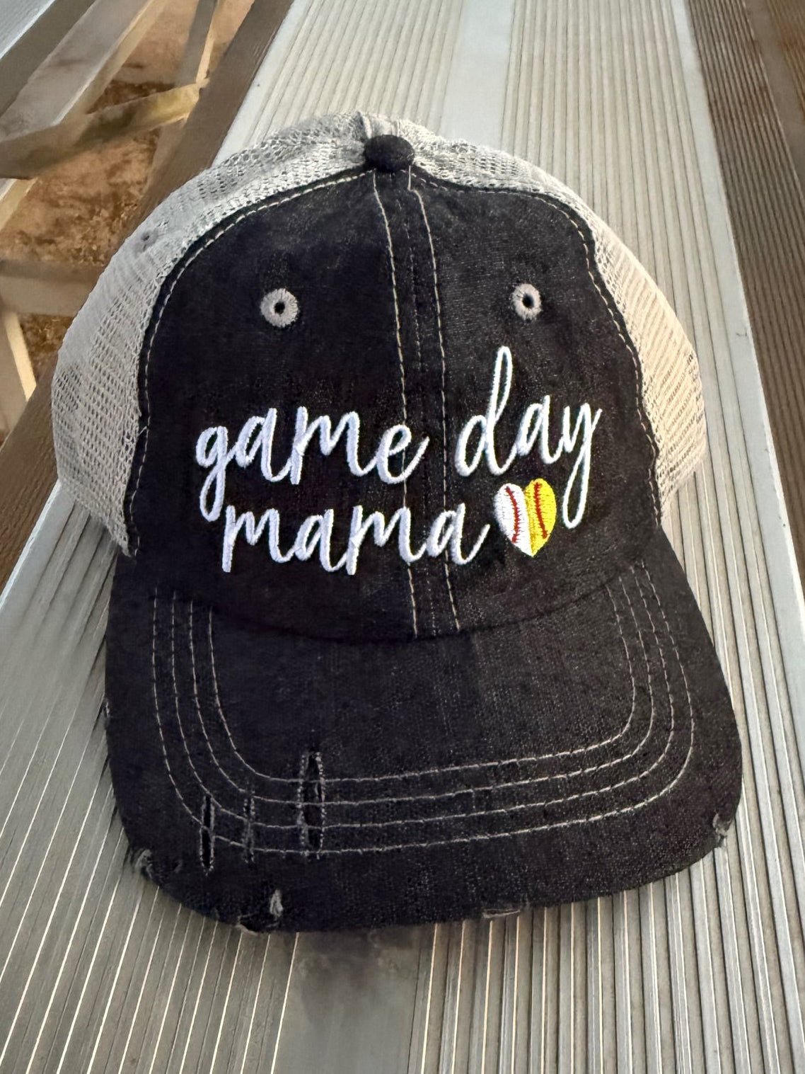 SB/BB Game Day Mama Ball Mama Ball Mom Half Baseball Half Softball Baseball MOM Softball MOM Hat -276