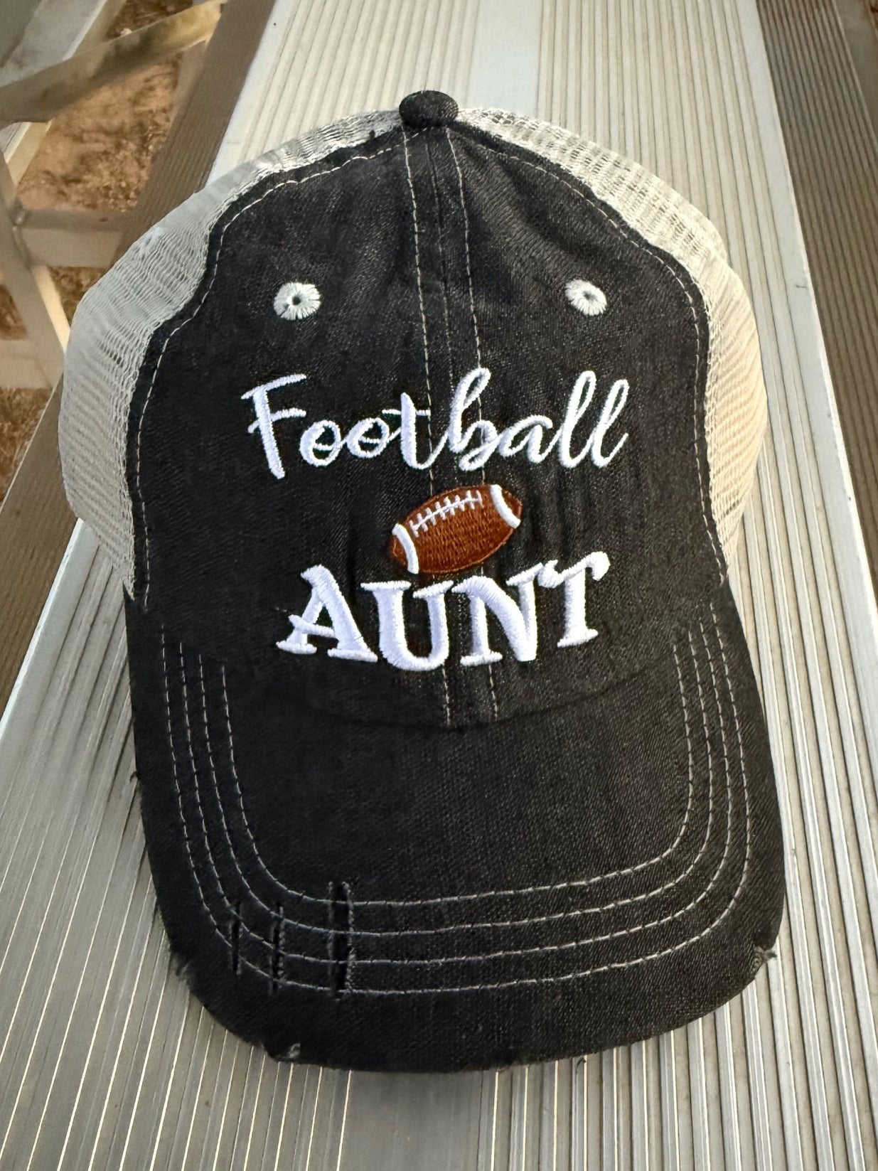 Football Aunt Mesh Embroidered MESH Hat Trucker Hat Cap