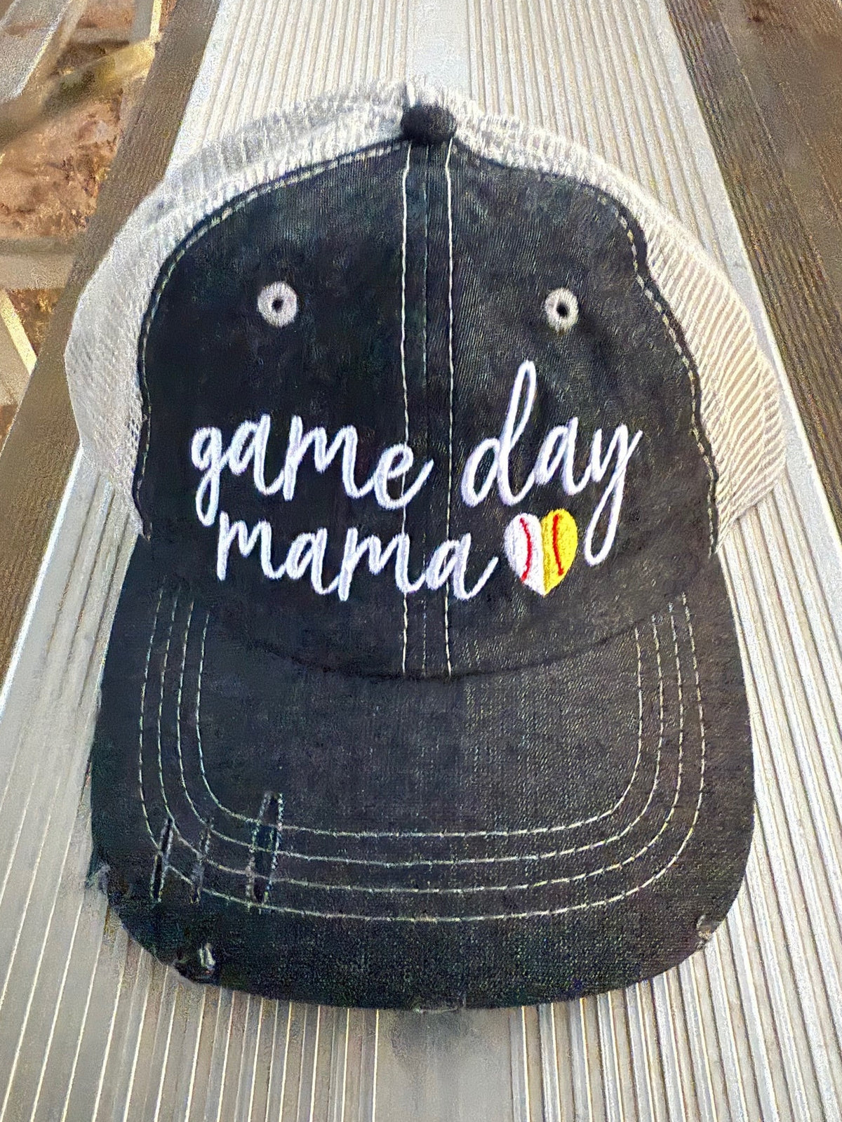 Softball Game Day Mama Softball Mama Softball Mom Mesh Embroidered MESH Hat Trucker Hat Cap -268