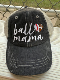 Ball Mama Heart Half Football Mom Half Baseball MOM Mesh Embroidered MESH Hat Baseball Football Mom Trucker Cap Trucker Hat -320