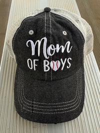 Mom of Boys Baseball MOM Mesh Embroidered MESH Hat Baseball Mom Trucker Cap Trucker Hat