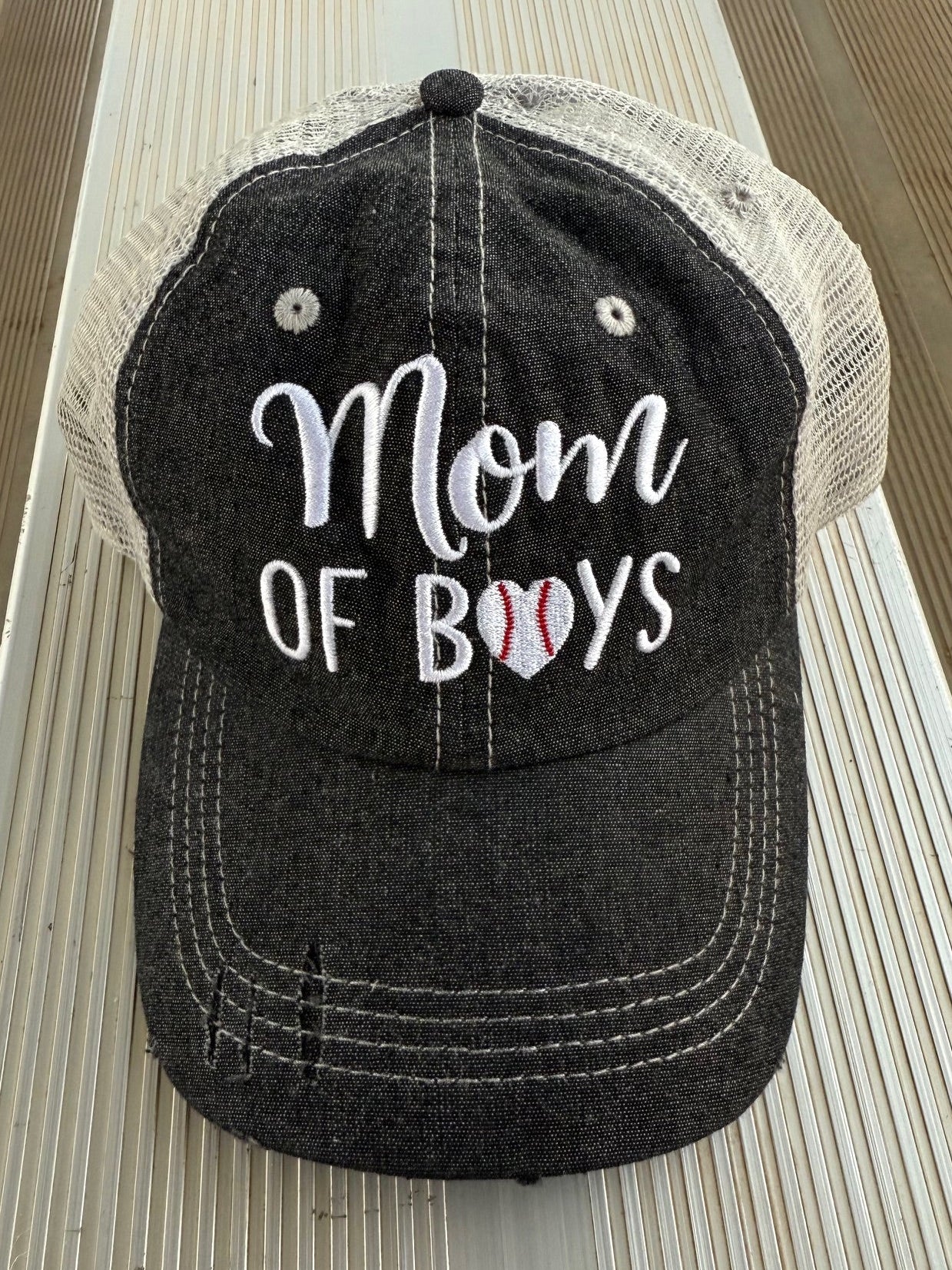 Mom of Boys Baseball MOM Mesh Embroidered MESH Hat Baseball Mom Trucker Cap Trucker Hat