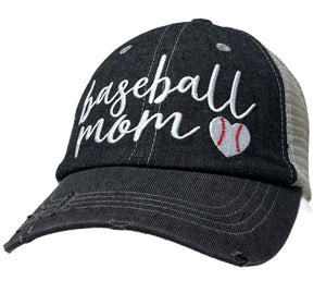 Baseball Mom Mesh Embroidered MESH Hat Trucker Hat Cap