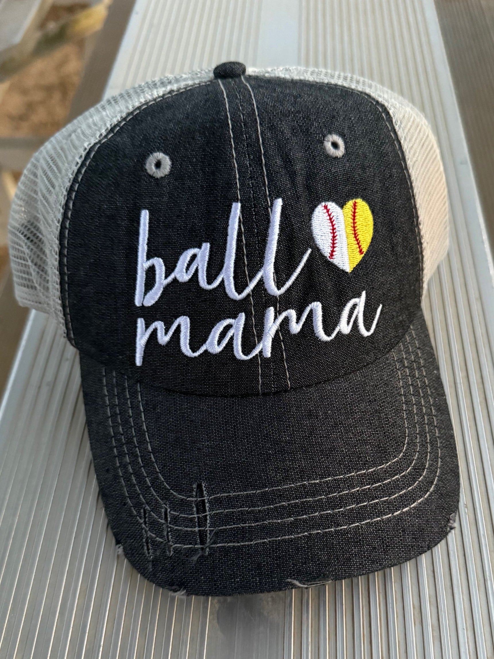 SB/BB Ball Mama Ball Mom Half Baseball Half Softball Baseball MOM Softball MOM Hat -282