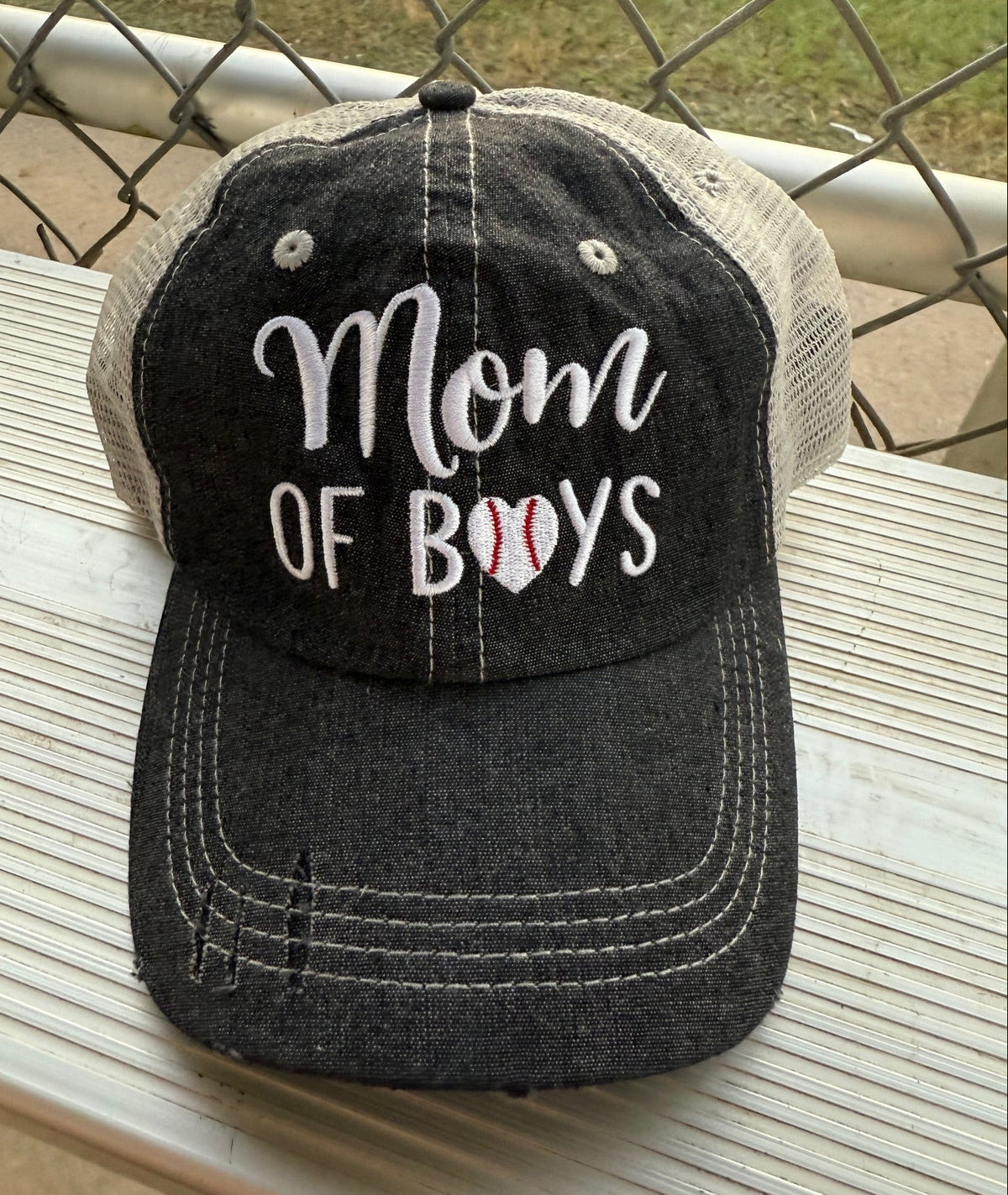 Mom of Boys Baseball MOM Mesh Embroidered MESH Hat Baseball Mom Trucker Cap Trucker Hat