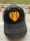 HEART Softball Hat Softball LOVE Softball MOM Softball Grandma Mimi Gigi Nana Aunt Sister Mesh Embroidered MESH Hat Trucker Hat Cap -300