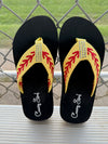 Softball Rhinestone Embroidered Flip Flops Softball Mom Flip Flops Softball Slippers COCOMO SOUL