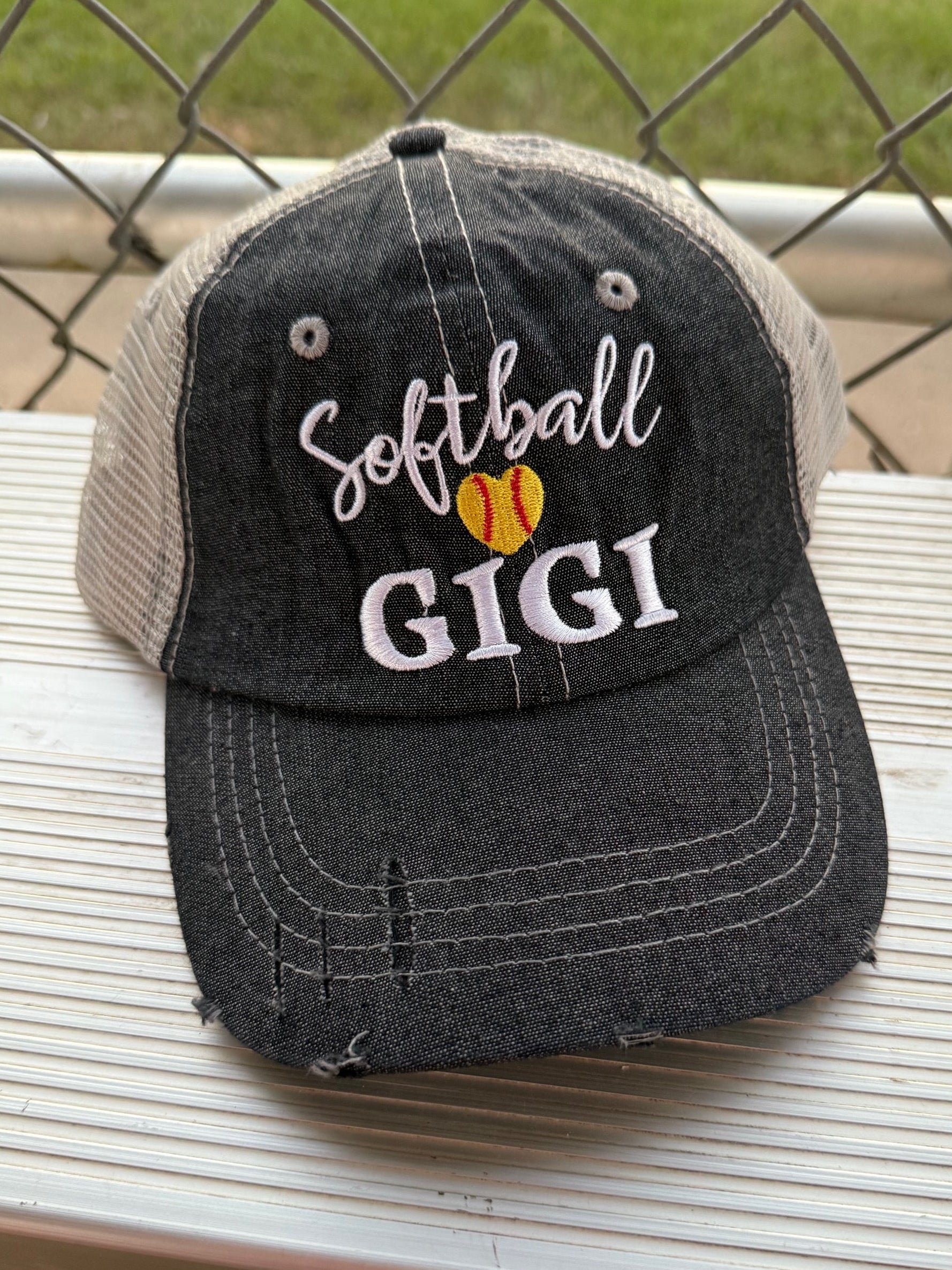 Softball Gigi Mesh Embroidered MESH Hat Trucker Hat Cap