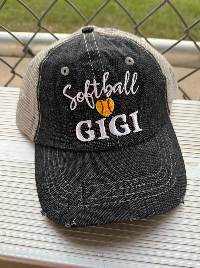 Softball Gigi Mesh Embroidered MESH Hat Trucker Hat Cap