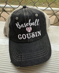 Baseball Cousin Mesh Embroidered MESH Hat Trucker Hat Cap -230