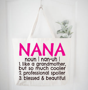 Nana Tote Bag Nana Christmas Gifts Best Nana Nanas Beach Bag Nana Getaway Bag Nana Present Nana Gifts