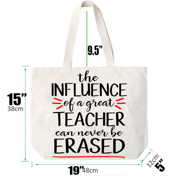The Influence Of A Great Teacher Can Never Be Erased Tote Bag Gift Bag