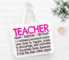 Teacher Definition Tote Bag Gift Bag